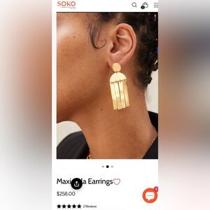 SOKO 24k Gold Plated Maxi Horn Cala Earrings NWT  Current retail is $258.00